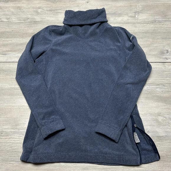Nike Sweater Womens Medium Blue Low Pile Fleece Turtleneck Run Jog Walk Dri Fit - Picture 1 of 7